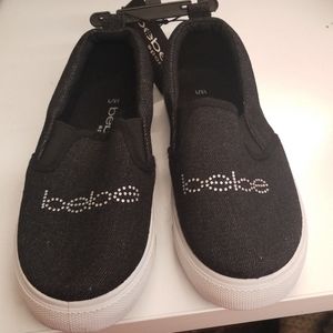 GIRLS Bebe Sport Black Denim Sneaker size 13/1
